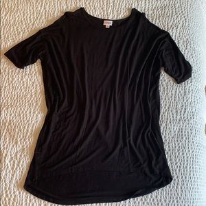 LuLaRoe Solid Black Irma Hi-Low Top size M